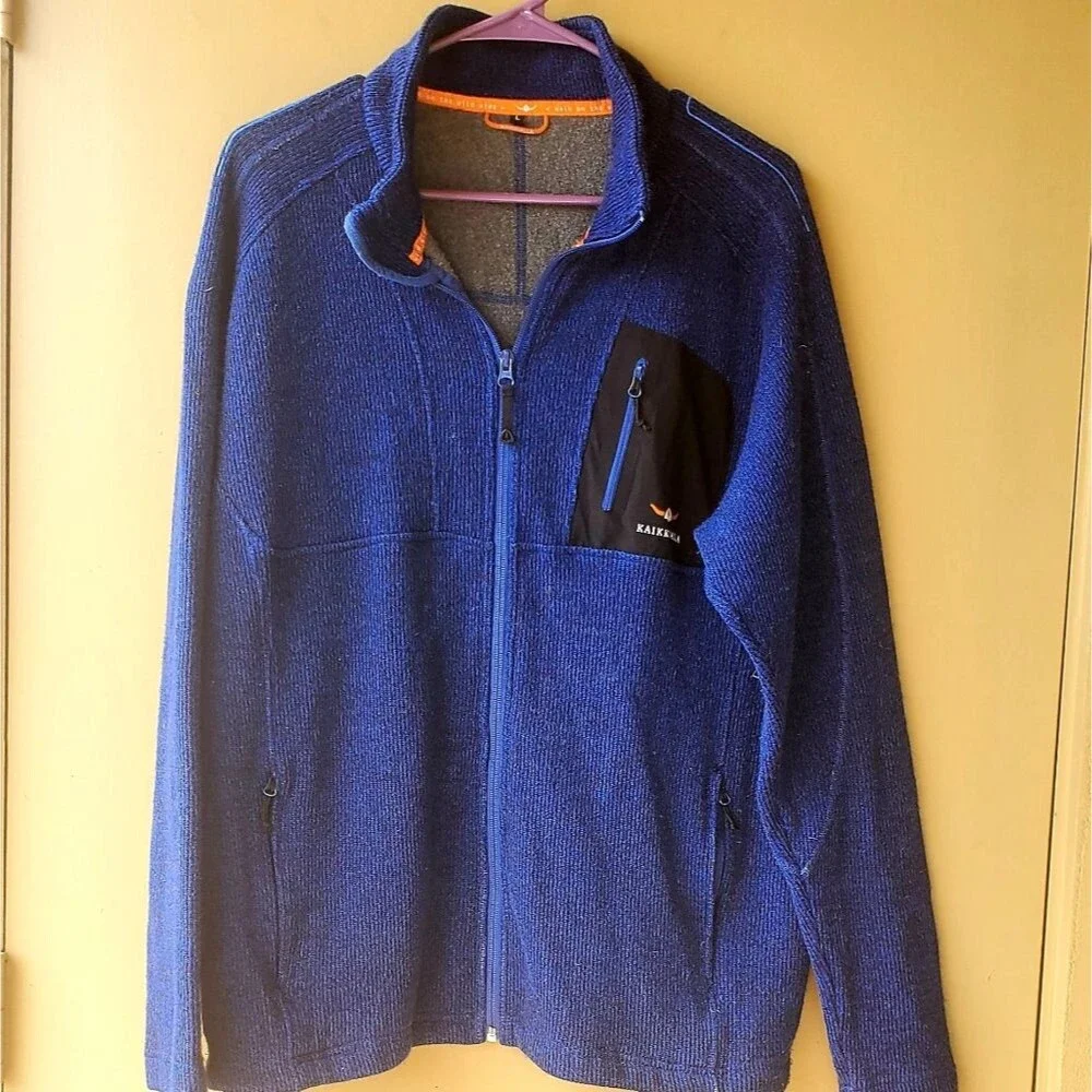 Mens Blue Kaikkialla Wool Zip up Jacket